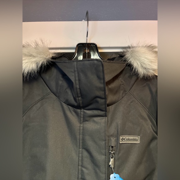 Womens XL Columbia Suttle Mountain Long Insulated Jacket Black Hood Waterproof - Picture 7 of 16